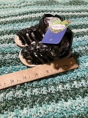 Nuevo Con Etiquetas - Sandalias Negras Niña Pequeña Talla 3 Foto 1 de 4