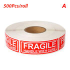 500Pcs Labels Fragile Stickers 1 Roll Fragile Or Bend Handle With Care Stickers