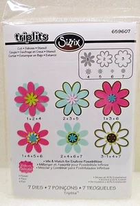 Sizzix ~ Triplits ~ 659607 ~ 'FLOWER' ~ by Stephanie Bernard ~ 7 Dies - Picture 1 of 2