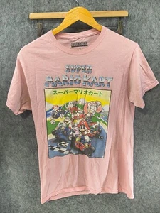 Super Nintendo Pink T-Shirt Super Mario Cart Vintage Graphic Print Unisex Size S - Picture 1 of 5