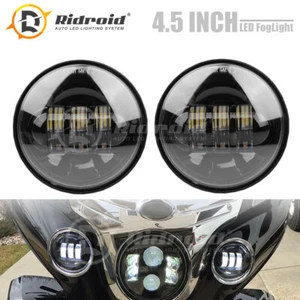 2PC 4.5 Inch Spot Fog Passing Light Black LED for Harley Davidson Motorcycle - Foto 1 di 12