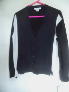 Neu mit Etikett Liz Claiborne Damen Strickjacke Pullover schwarz marineblau weiß Gr. M - Bild 1 von 3