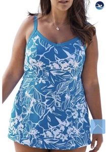 Badeanzüge für alle Größe 14 Badekleid Bauchkontrolle Badeanzug Ozeanblau - Bild 1 von 12