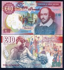 Wielka Brytania, 10 funtów, 2016, Kamberra, UNC - Szekspir, Hamlet, Makbet