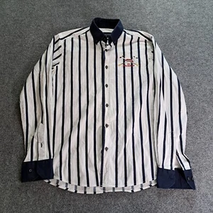 Hackett Shirt Mens Size Small Blue White Striped Button Down Cotton Long Sleeve - Picture 1 of 11