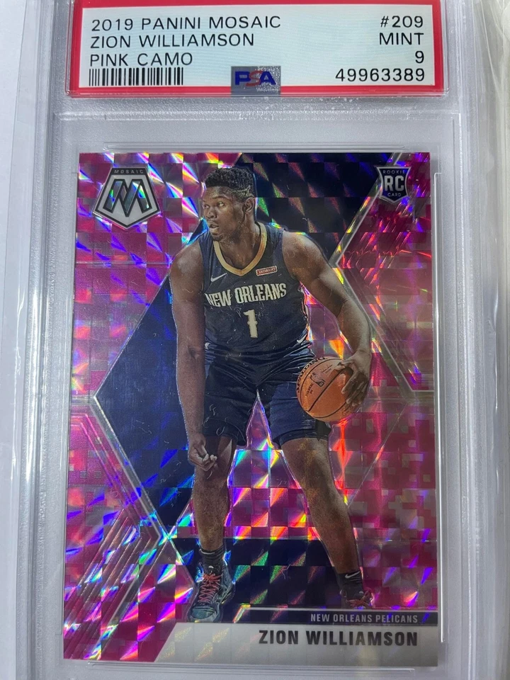 2019 Panini Mosaic Zion Williamson Pink Camo PSA 9 NBA Basketball Trading Card - image 1 of 1
