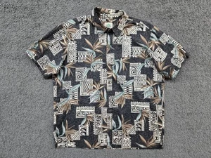 Vintage Hawaiian Shirt Mens XL 2XL Tree Leaf Aztec Camp Beach Geometric Flaw * - Picture 1 of 8