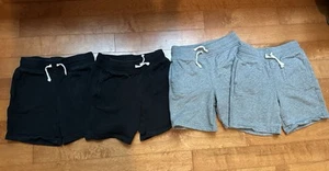Lot Of 4 Pairs Of Primary Kids Gym Shorts Size 6-7 (2 gray, 2 black) - Picture 1 of 2