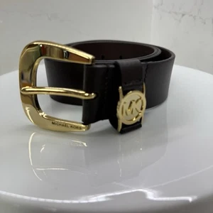 Cintura in vera pelle firmata Michael Kors marrone e oro taglia large - Foto 1 di 7