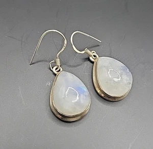 Moonstone & Sterling Silver 925 Tear Drop Shaped Earrings - Picture 1 of 7