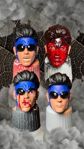Invincible Blue 4 Pack Custom Head 1/12 Scale Painted ML SHF Mafex Ct Mcfarlane - Picture 1 of 1