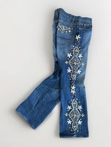 Y2K 90s Style Arden B Flare Beaded Boho Embroidered Sequins Embellished Jeans 6 - Picture 1 of 13