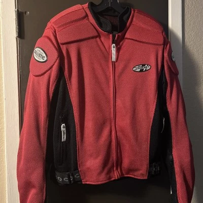 Chaqueta de Motocicleta Balística Joe Rocket Touring Para Hombres Motociclista Roja Negra Malla Talla M Foto 1 de 4