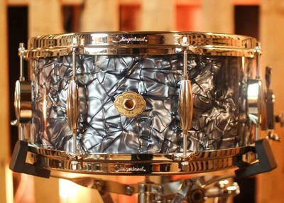 Slingerland 6.5x14 收音机国王艺术家黑色钻石珍珠小军鼓 — 第 1/4 张图片