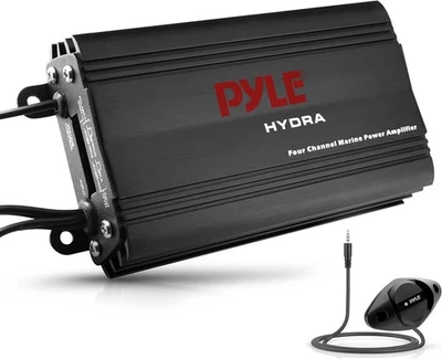 Pyle 800W Marine 4 Channel iPod/MP3 Power Amp+Volume Remote Control PLMRMP3B - Image 1 of 4