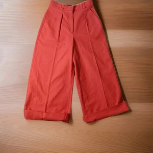 Tara Jarmon FR 36 or 4 -Cropped Wide-Leg Stretch Pants 3" Cuffed Hem Terracotta - Bild 1 von 12