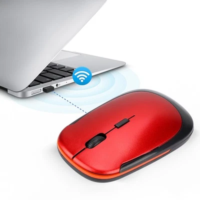 Ultra Thin 2.4G 1200DPI USB Wireless Mouse Ergonomic Optical Positioning Mouse - Image 1 of 4