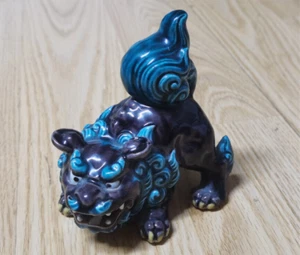 Japanese,Japan Kutani pottery Shi Shi Foo Dog, Komainu Statue 11cm Hight - Picture 1 of 10