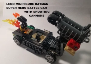 LEGO Minifigure Batman Battle Car with Shooting Cannons Super Hero Truck - Picture 1 of 1