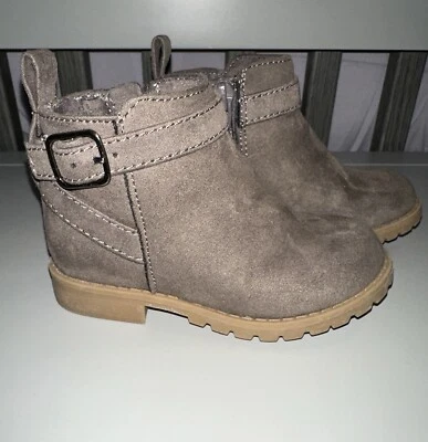 Botas viejas con hebilla de cuero sintético azul marino para niñas pequeñas ~ talla 6 Foto 1 de 4