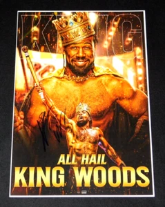 XAVIER WOODS WWE THE NEW DAY SIGNED 12X18 PHOTO KING WOODS RAW!! - Picture 1 of 1