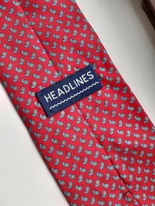 Vintage Old Retro Style 1980s Yuppie Smart Tie Red original - Picture 1 of 10