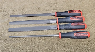 4 Gearwrench Wood Metal Round Flat Triangle Half Round Bastard File Set 82820H - Image 1 of 4