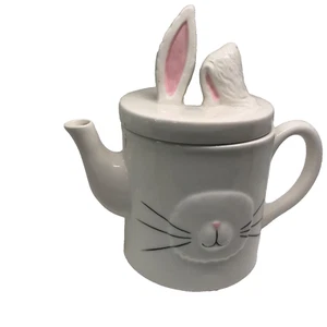 WHIMSEY HOME BY MAGENTA Bunny Rabbit teapot Pottery Whiskers Rae Dunn HTF - Picture 1 of 5