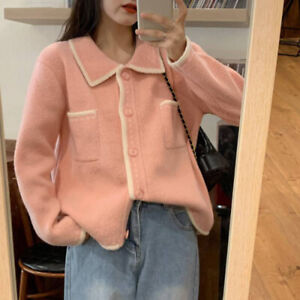 Japanese Sweet Girls Sweaters Cardigan Coats Button Students Knitwear Outwear