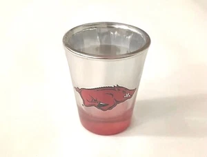 ARKANSAS RAZORBACKS 2oz MIRRORED CHROME SHOT GLASS - Picture 1 of 2