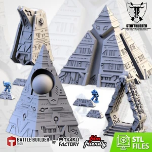 Xeno Pyramids - Tabletop Terrain Terreno - Scenery Wargaming para 28-32mm - Imagen 1 de 47