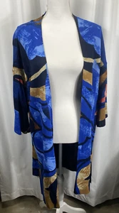 NWT Chicos Travelers Cardigan Womens Colorful Abstract Open Front Duster Size 3 - Picture 1 of 7