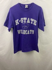 Vintage Kansas State Wildcats KSU Hanes Beefy Size Medium T Shirt Purple - Bild 1 von 7