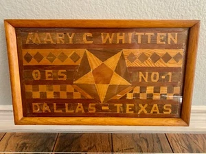 Train Caboose Art 1934 Hand Carved Wood Inlay Folk Art Americana 60 Hours Work - Picture 1 of 22