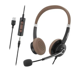 USB Wired Headset with Microphone for PC Laptop Professional Computer Headset... - Picture 1 of 7