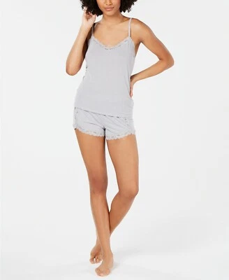 INC Lace-Trim Shorts & Cami Sparkle Pajama Set - Sterling Grey, Medium #6529 Foto 1 de 4