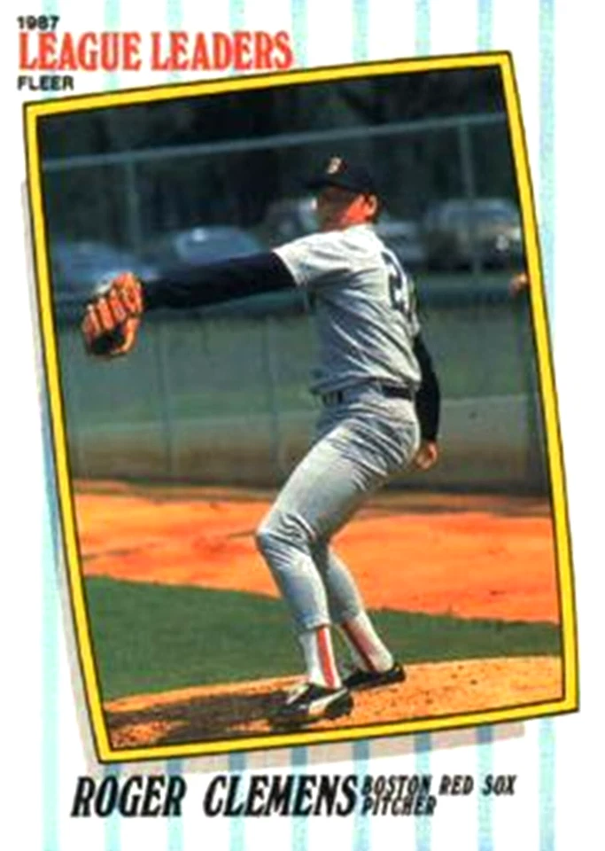 1987 Fleer League Leaders #10 Roger Clemens Boston Red Sox - Image 1 of 1