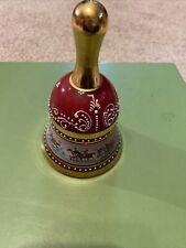 vintage handpainted bell kb made In Italy red and gold hunt scene