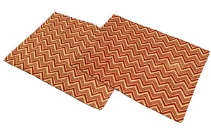 Pair Domain Jute /Cotton Table Mats/Place Mats Rust Chevron Pattern Made India - Picture 1 of 6
