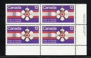 1977 Canada SC# 736 LR - Order of Canada - Plate Block M-NH Lot # 2188d - Picture 1 of 1