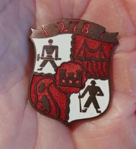 WWII 278th Engineer BN Pinback DI / DUI - THEATER MADE - Picture 1 of 2