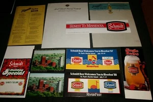 Lot of Schmidt Beer Shelf Strips, Table Tents, Brochures, Schedules, Stickers - Picture 1 of 3