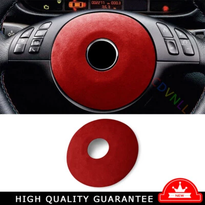 Cubierta de anillo de bocina de volante para BMW Serie 3 M3 E46 2008-2013 gamuza roja Foto 1 de 4