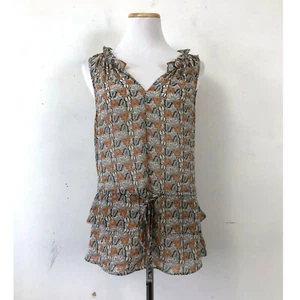 Willow & Clay Top Butterfly Print Blouse NWT South Moon Under Sheer Sleeveless L - Picture 1 of 5