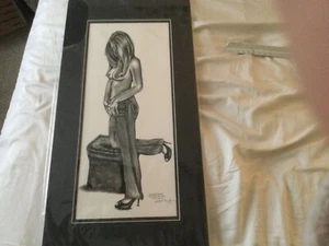 Gloria SHanahan Fine Art in Pencil  denim and curves SIgned Certified 128/150 - Picture 1 of 2
