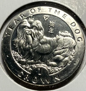 elf IOM Isle of Man 1 Crown 1994 Year of the Dog - Bild 1 von 2