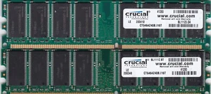 1GB 2x512MB PC-3200 DDR-400 RAM MEMORY KIT CRUCIAL INFINEON CT6464Z40B.I16T DDR1 - Picture 1 of 3