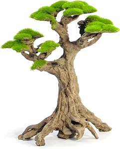 Decoración de pecera - Pequeños árboles bonsai con musgo sintético - Decoración de acuario Aqua Sca - Imagen 1 de 12