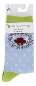 House Of Tweed Womens Cow Blue Animal Luxury Premium Bambo Socks - Picture 1 of 2