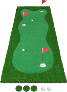 300 Cm X 100 Cm Golf Putting Green, Professional Golf Training Mat W/ 2 Golf Bal - Picture 1 of 9